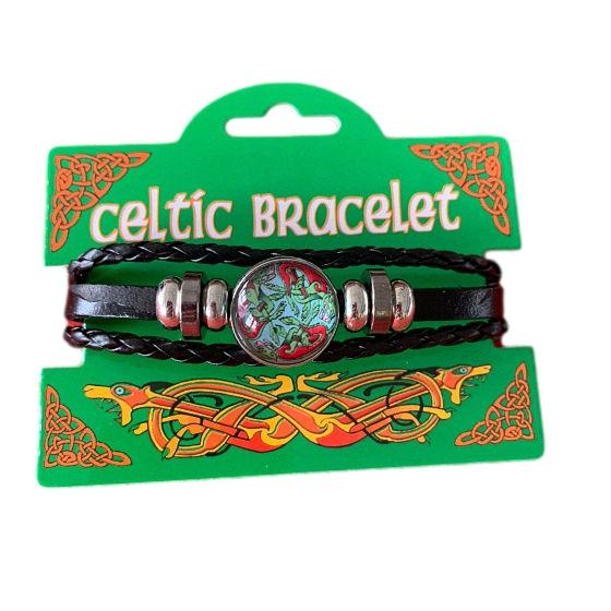 Red n' Green Celtic Dogs Picture Bracelet