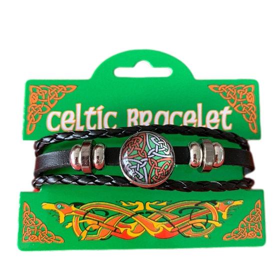 Irish Flag Coloured Celtic Knotwork Picture Bracelet