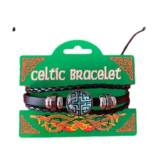 Green n' White Celtic Knotwork Picture Bracelet