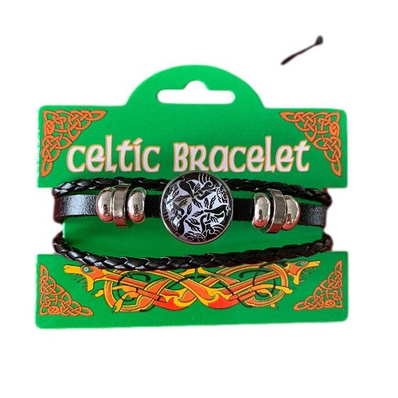 Black n' White Celtic Dogs Picture Bracelet