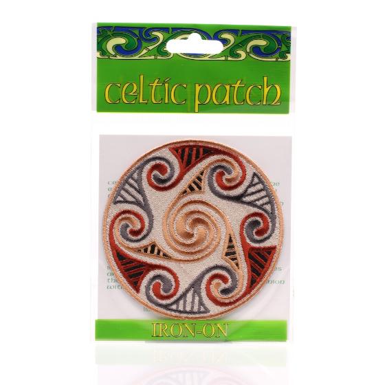 Fawn Celtic Spirals Embroidered Iron-On Patch in bag