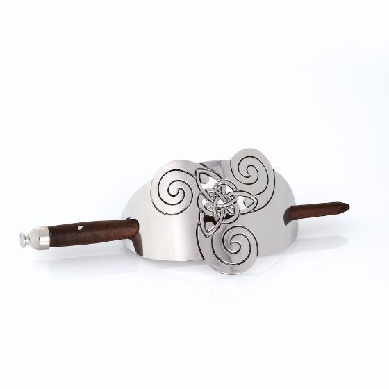 Celtic Spiral with Knotwork Triangle Hair Slide