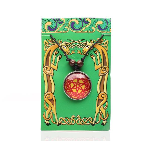 Red n' Yellow Celtic Knotwork Picture Pendant