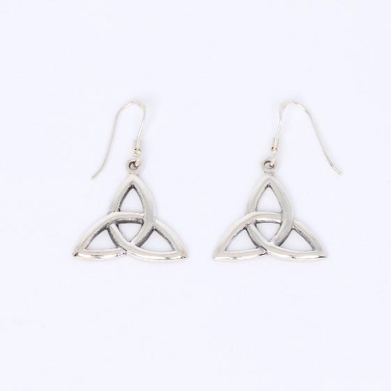 Medium Celtic Trinity Knot Sterling Silver Earrings