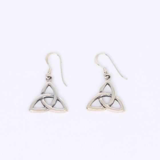 Smaller Medium Celtic Trinity Knot Sterling Silver Earrings