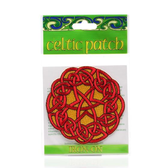 Red-Yellow Celtic Knotwork Circle Patch in Bag