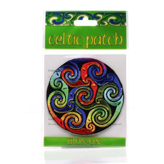 Rainbow Inspired Celtic Spirals Patch in bag