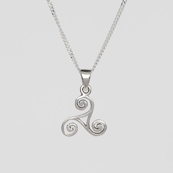 Small Celtic Triple Spiral Sterling Silver Pendant