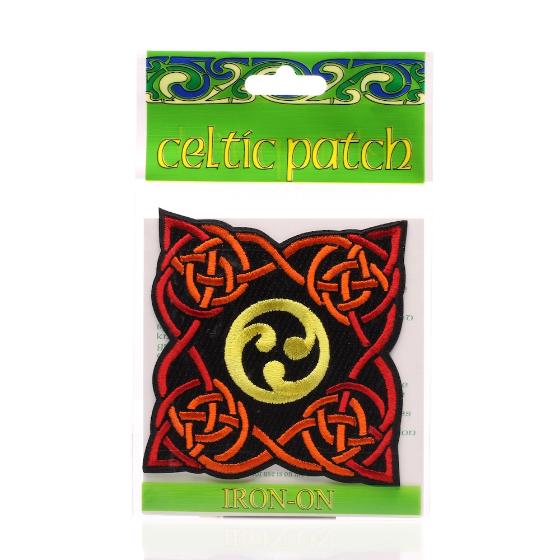 Red-Yellow Celtic Knotwork Rectangle Patch in Bag