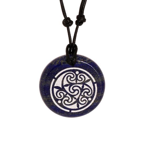 Celtic Spiral Lapis Lazuli Stone Pendant no bag