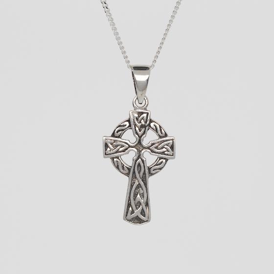 Medium sized Celtic Cross Sterling Silver Pendant No. 1
