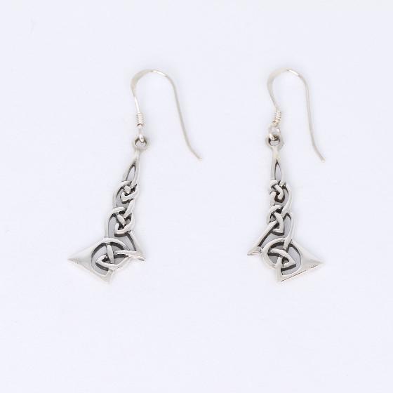 Long Celtic Knotwork Sterling Silver Earrings No. 3
