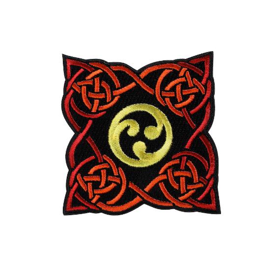 Red-Yellow Celtic Knotwork Rectangle Patch no Bag