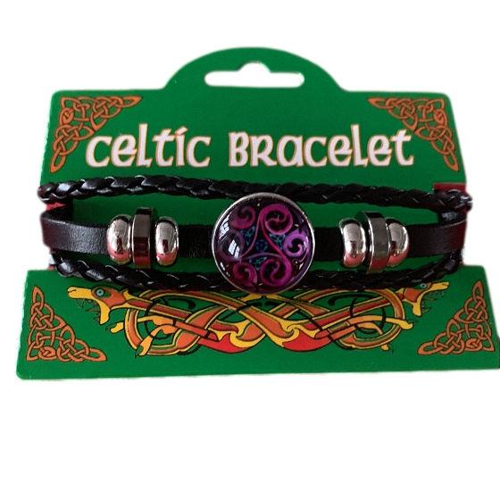Purple-Mauve n' Blue Celtic Triskele Picture Bracelet