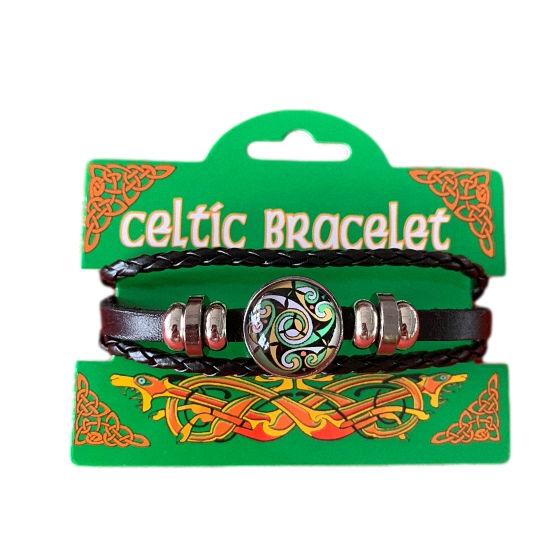 Irish Flag Coloured Kells Spiral Picture Bracelet