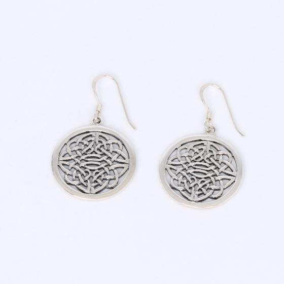 Medium-Large Celtic Knotwork Sterling Silver Earrings