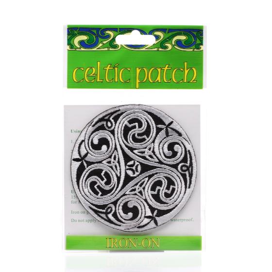 Black n' White Celtic Triskele Patch in Bag