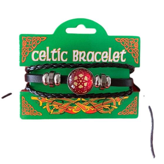 Red n' Yellow Celtic Knotwork Picture Bracelet