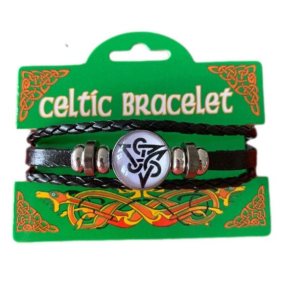 Black n' White Celtic Triangle Picture Bracelet