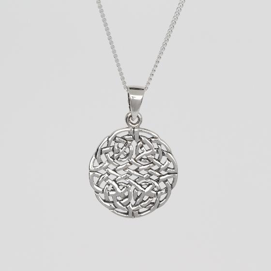 Medium-Large Celtic Knotwork Sterling Silver Pendant No.1