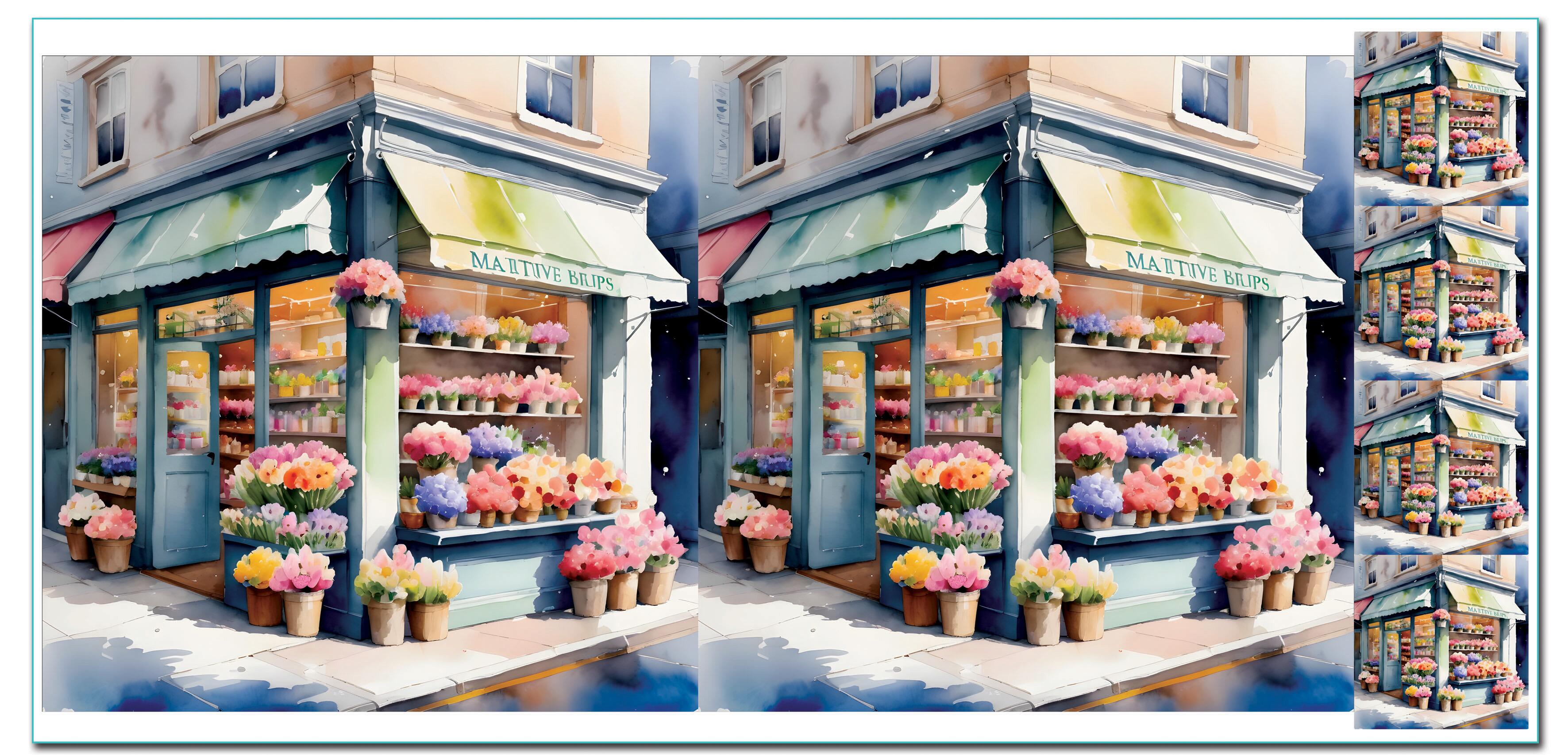 Rainbow Flower Shop Bag / Cushion Panel