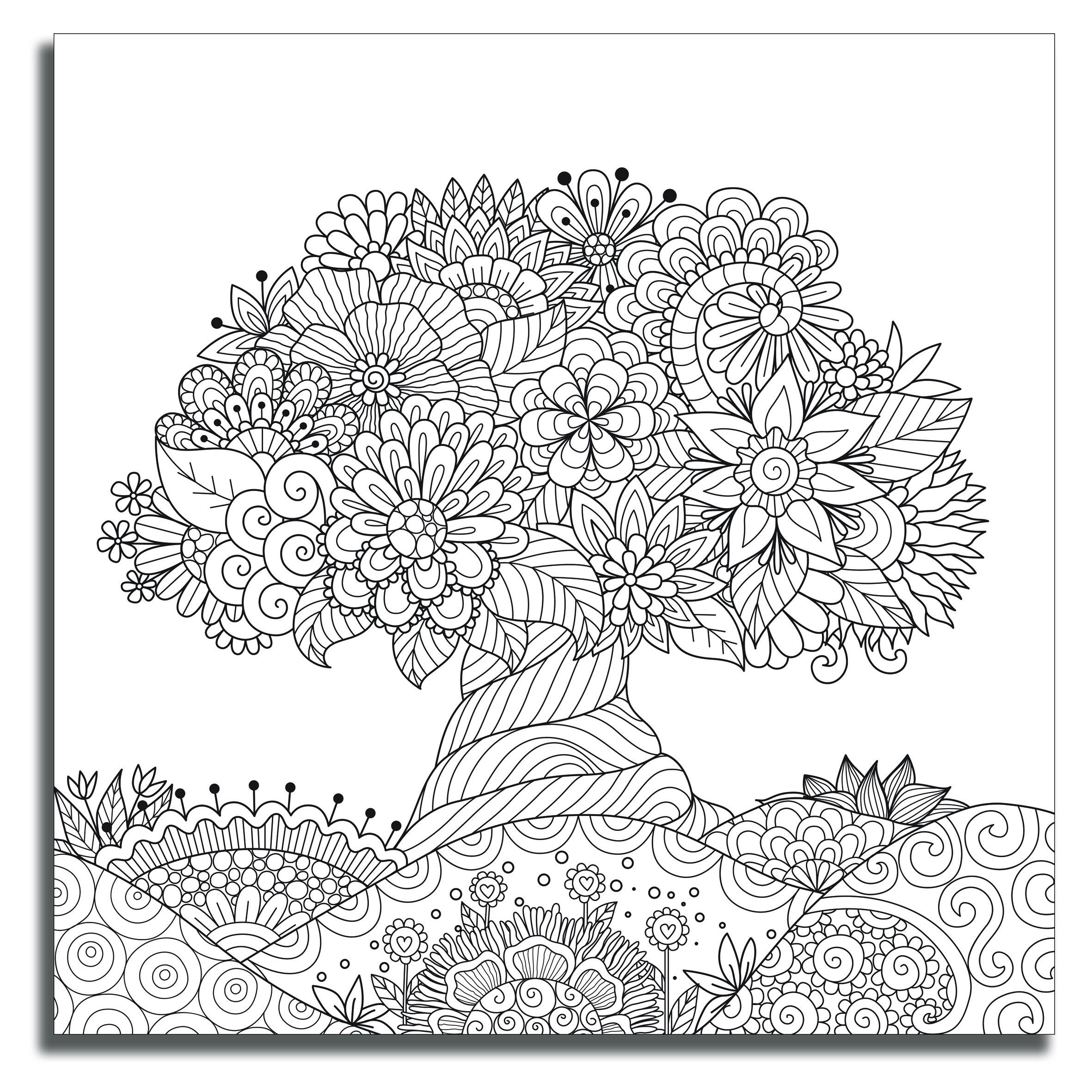 Mandalla Tree Colouring Panel