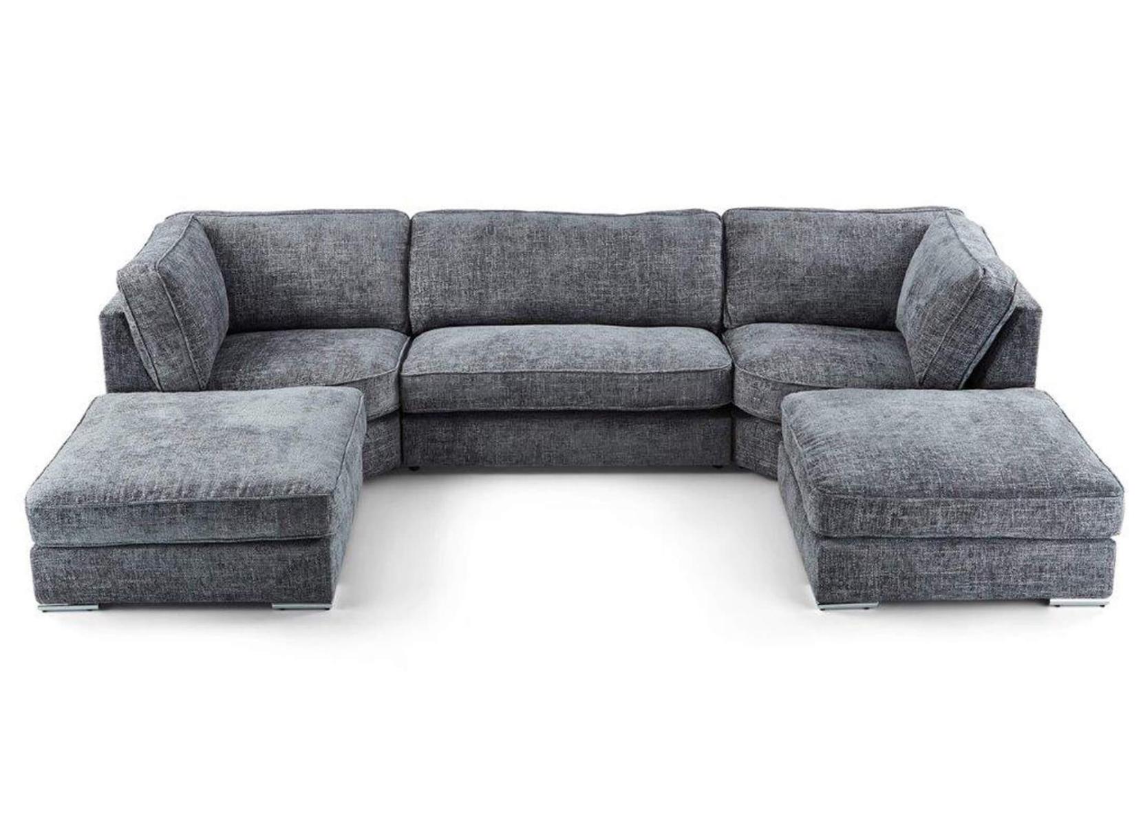 Sofa Mixed Dark Grey Chenille Fabric
