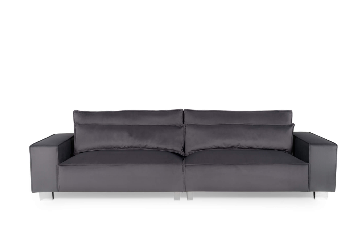 Barcelona 4 Seater Sofa Dark Grey Velvet