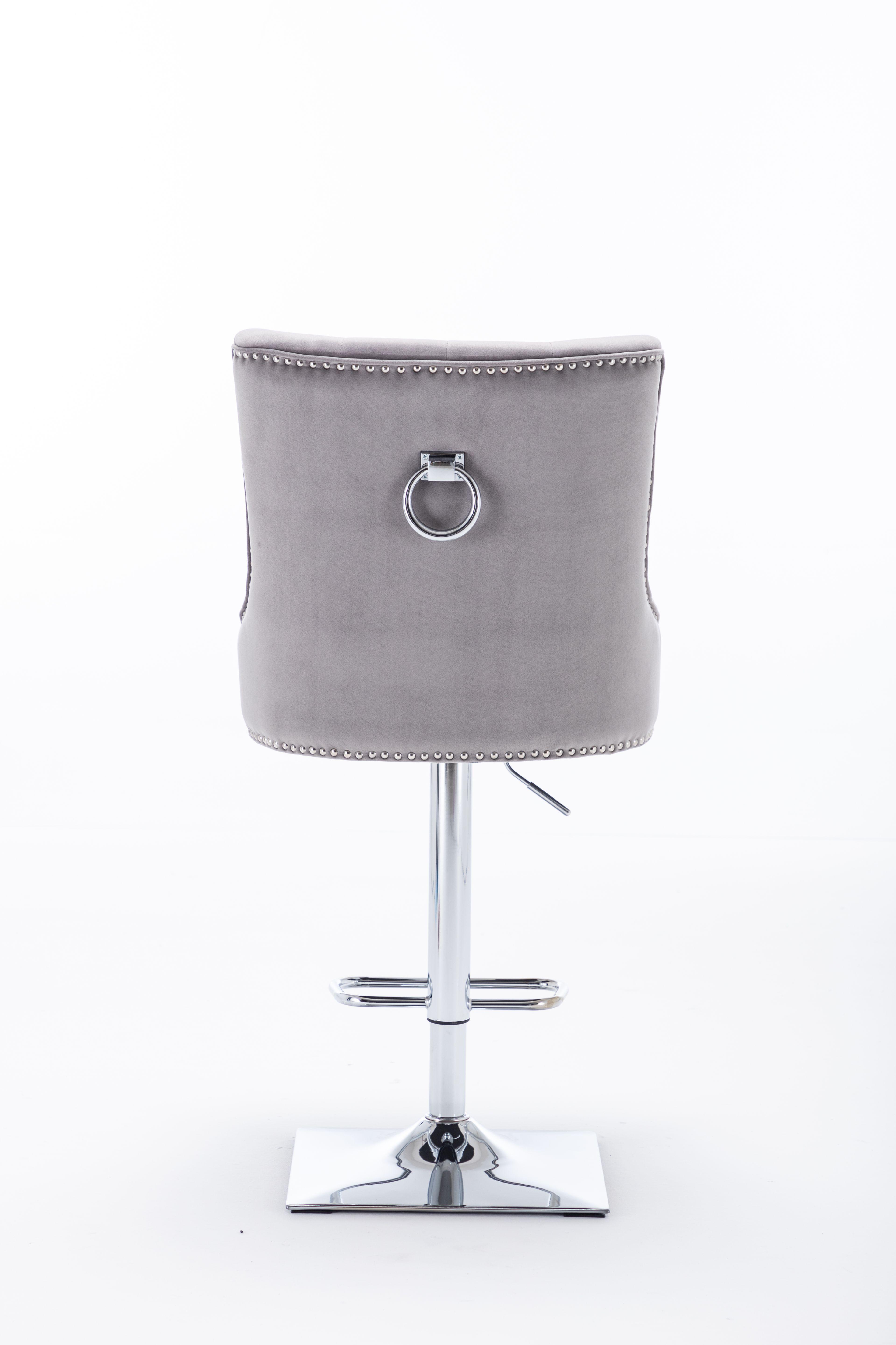 Bar stool with silver 2024 ring on back