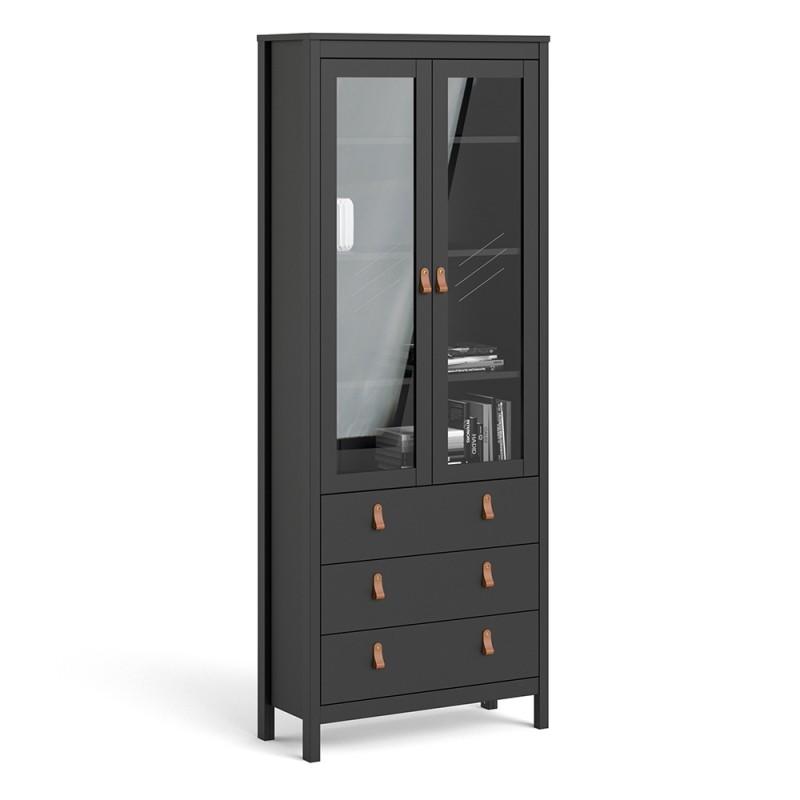 Black on sale glass cupboard