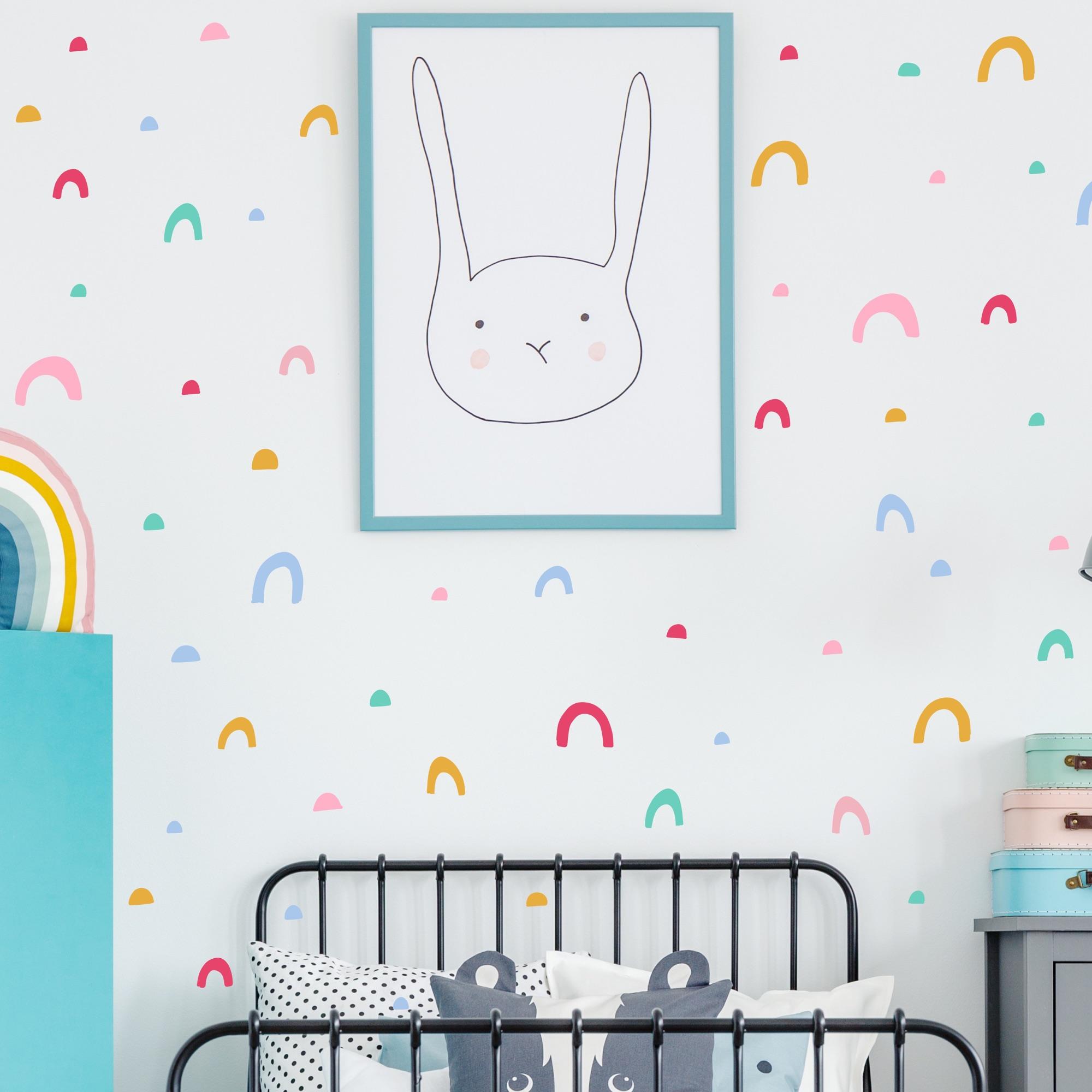 rainbow doodles wall stickers