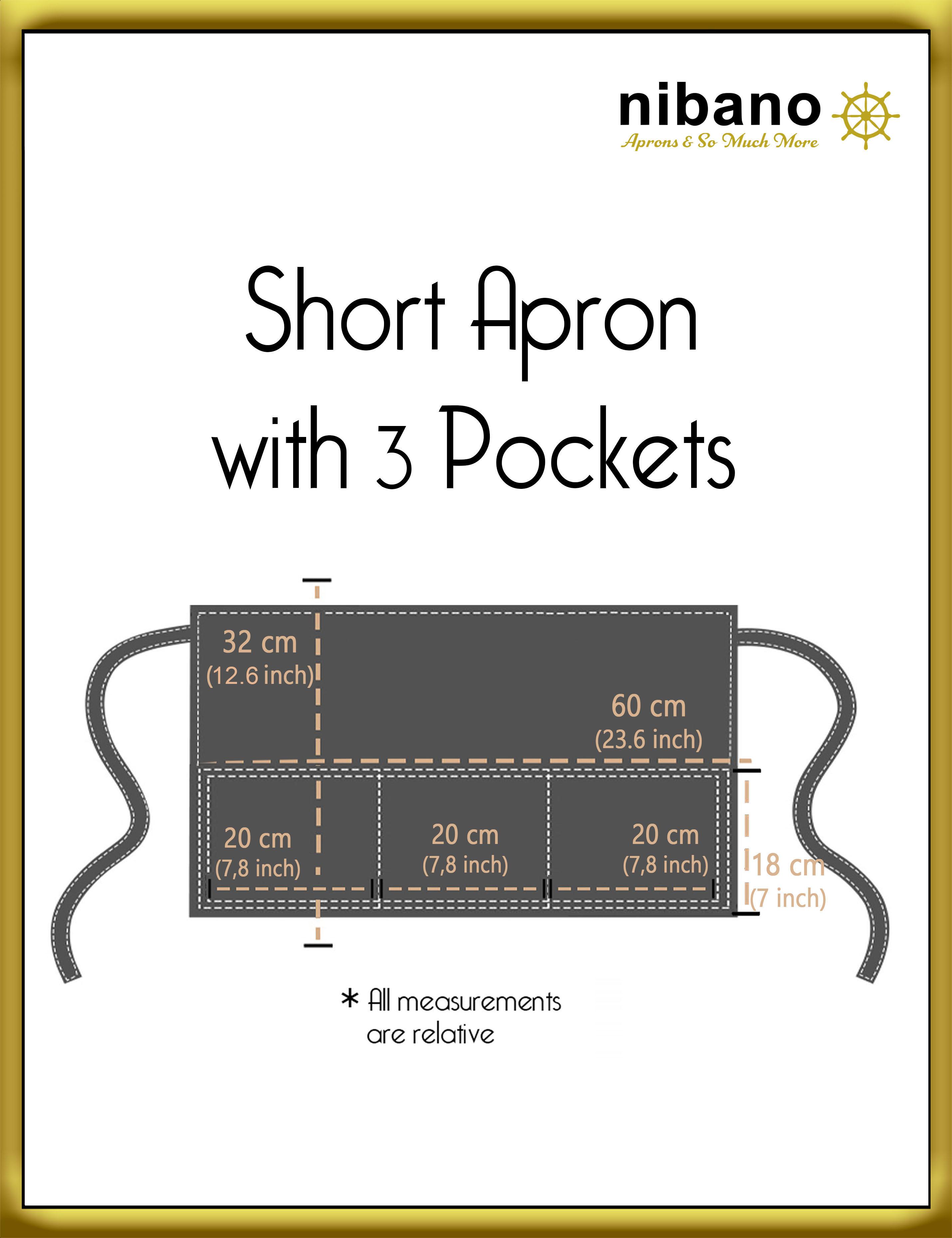 Personalised short bar aprons dimensions full colour printed