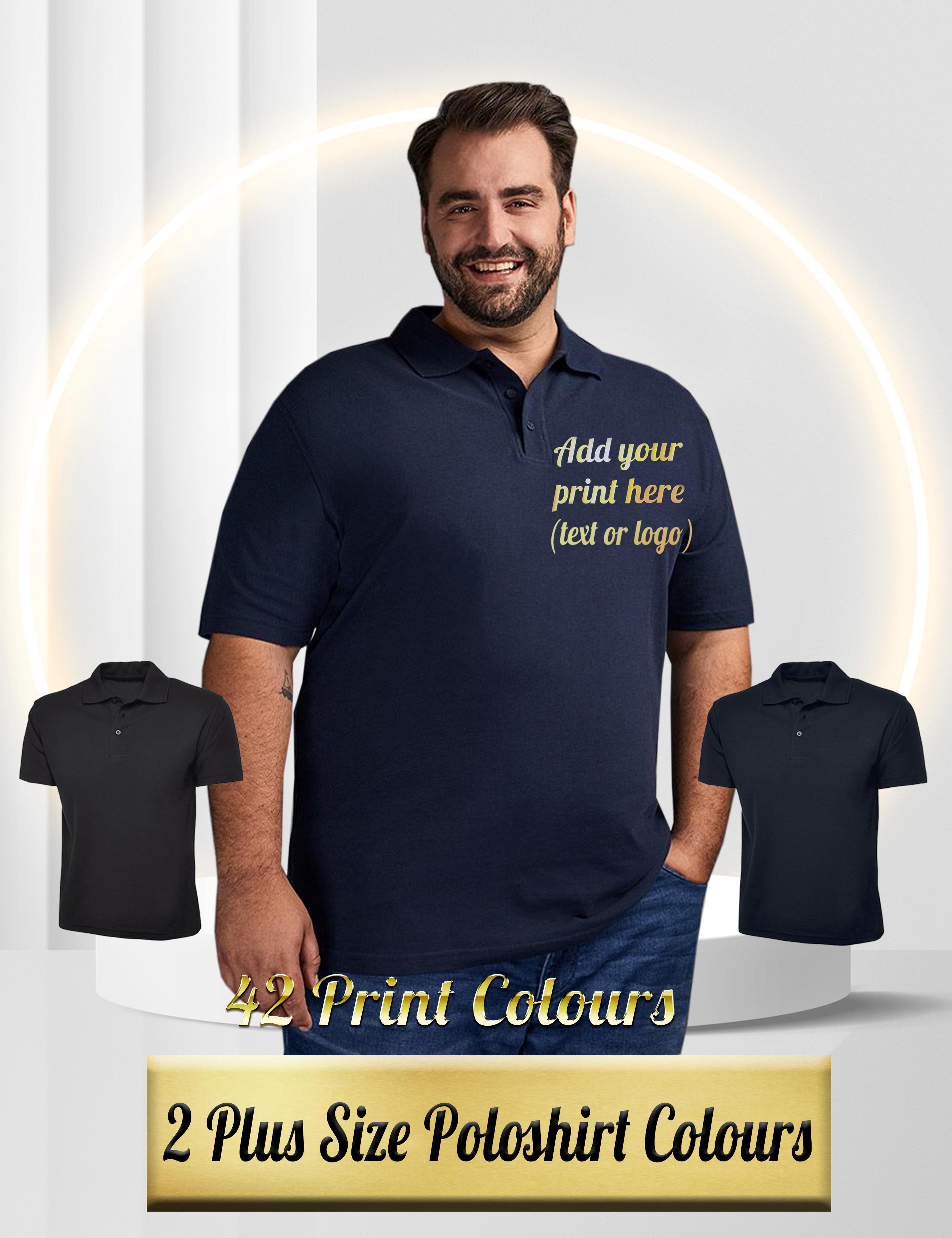 Personalised Plus Size Printed Polo Shirt