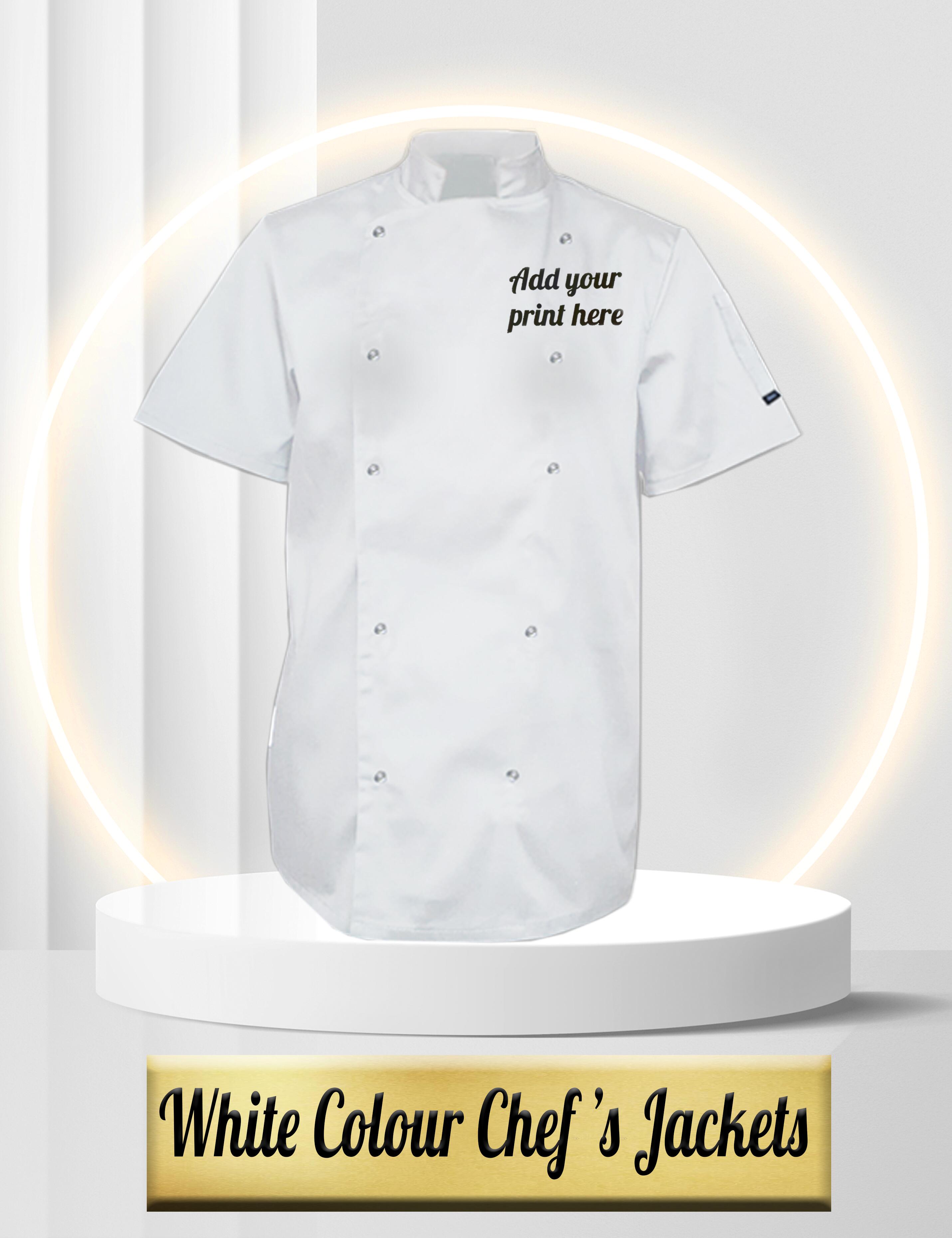 Personalised Short Sleeve Chef's Jacket White