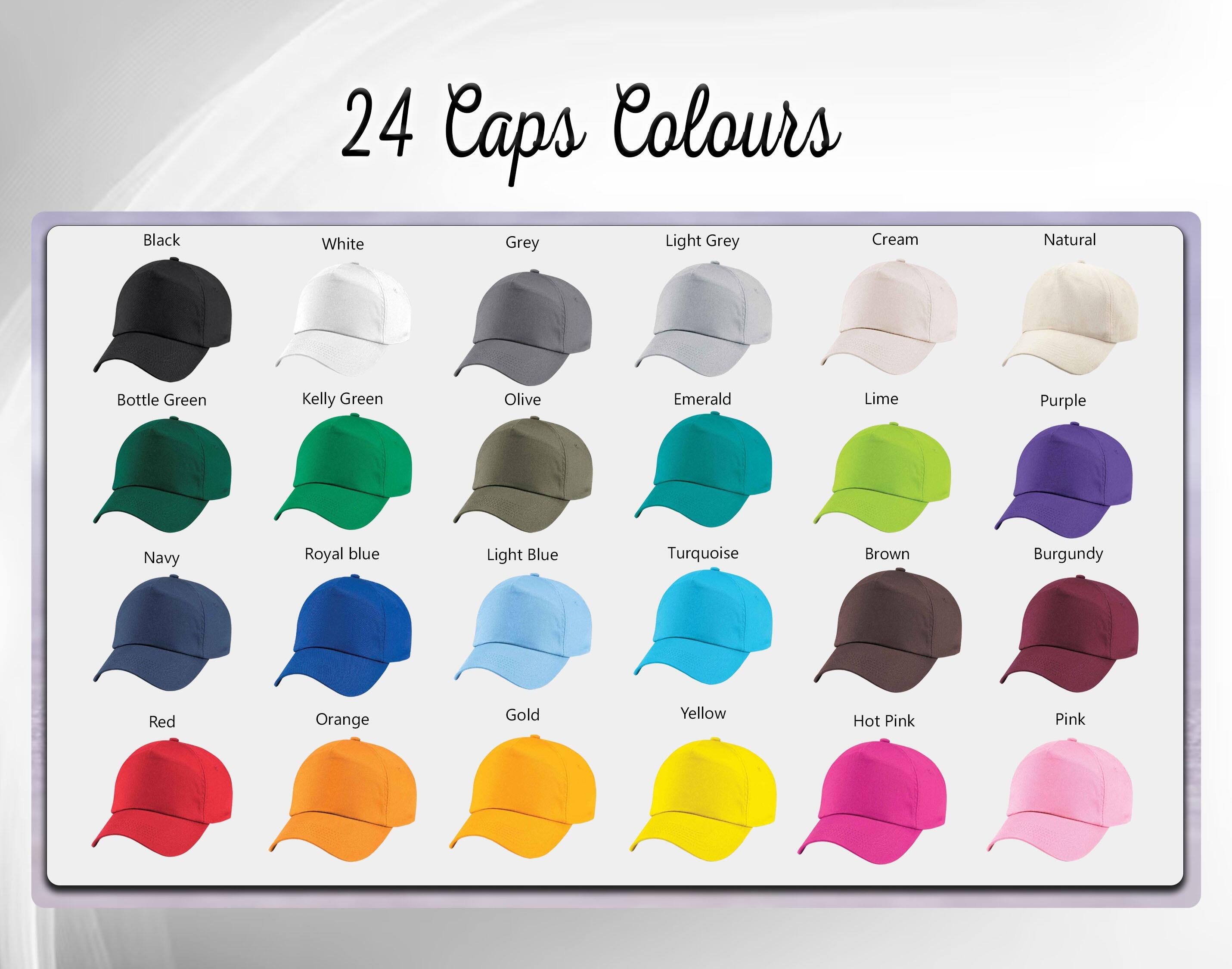 Personalised embroidered golf cap in 14 colours