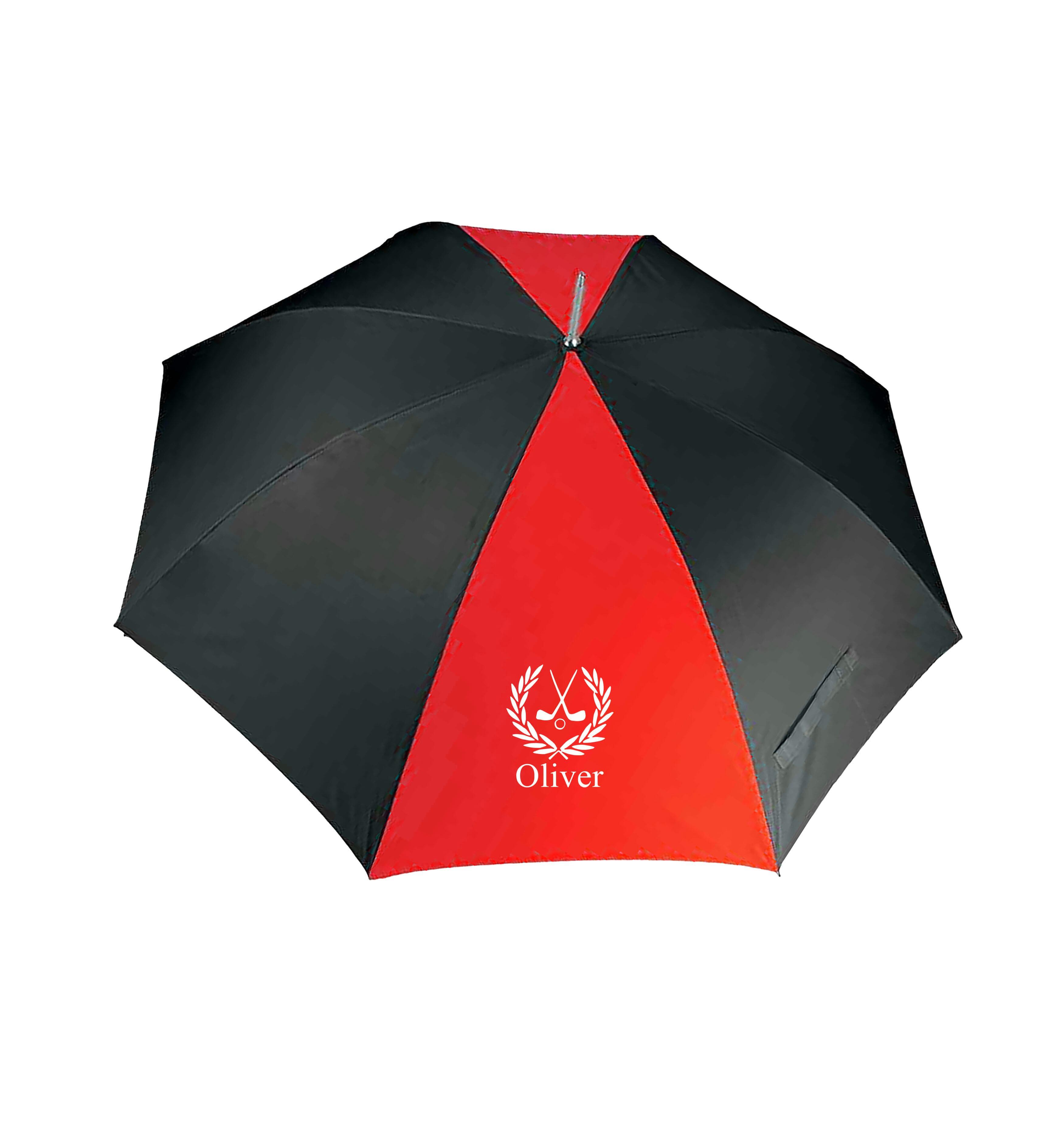 Personalised Large Golf Umbrella Black/Red