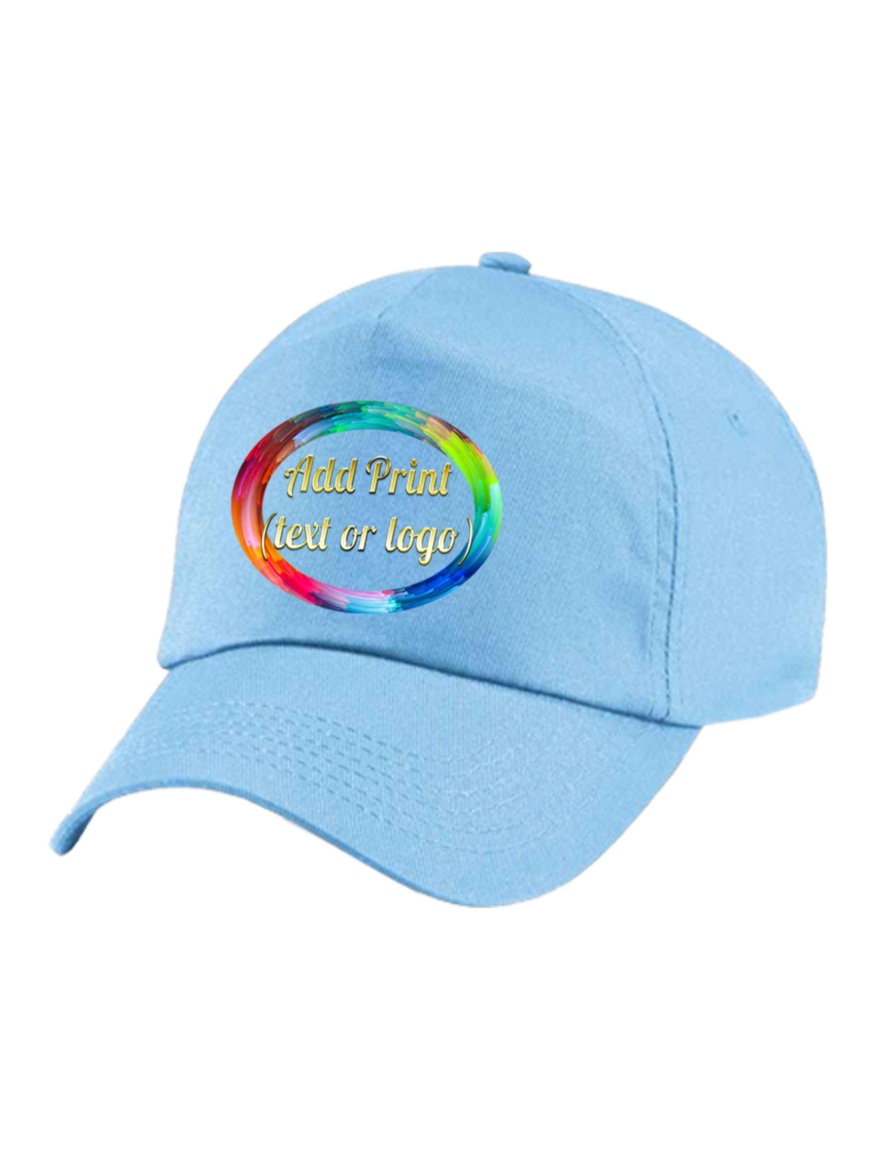 Full Colour Printed Baseball Cap Light Blue