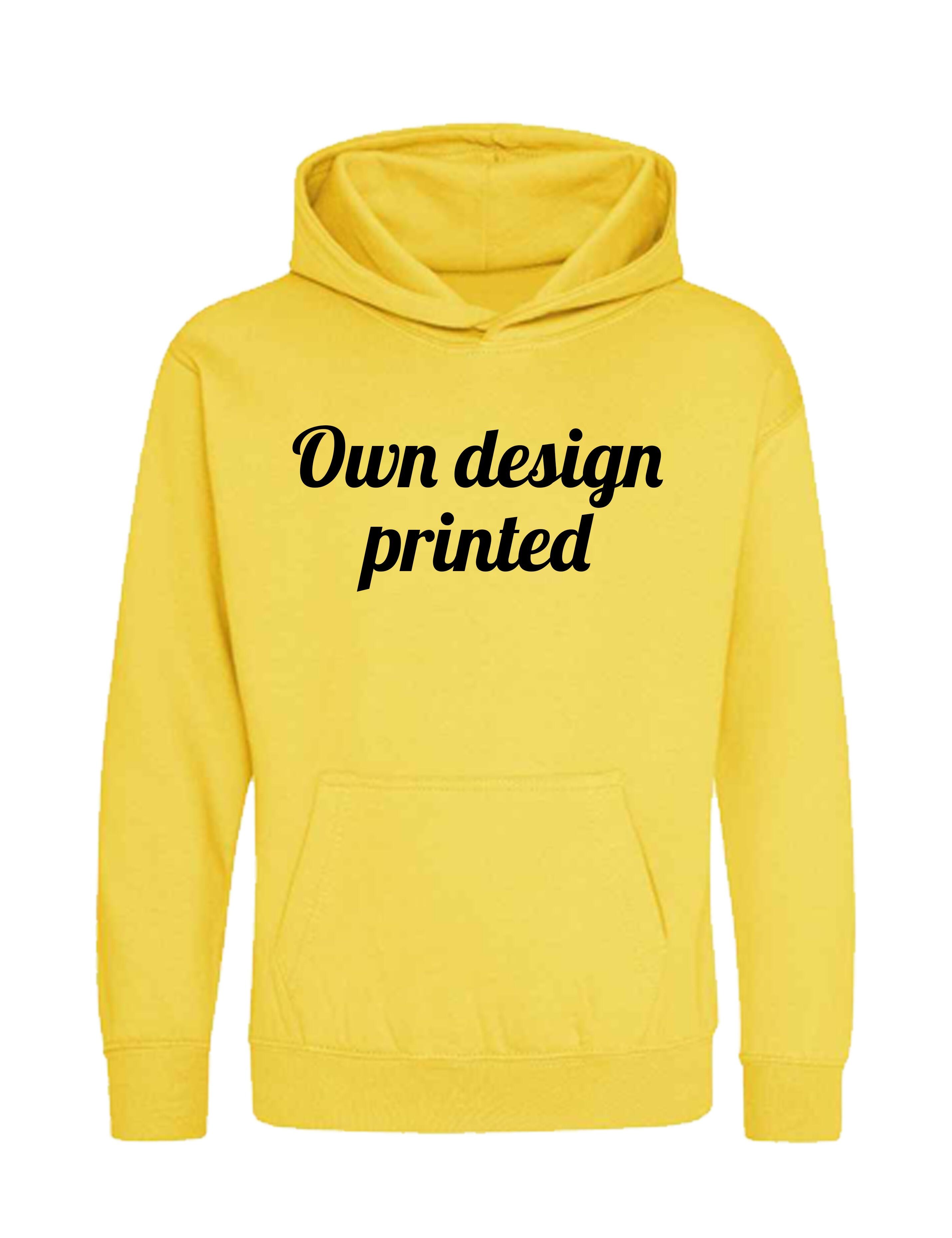 Personalised Kids Hoodie Yellow with print