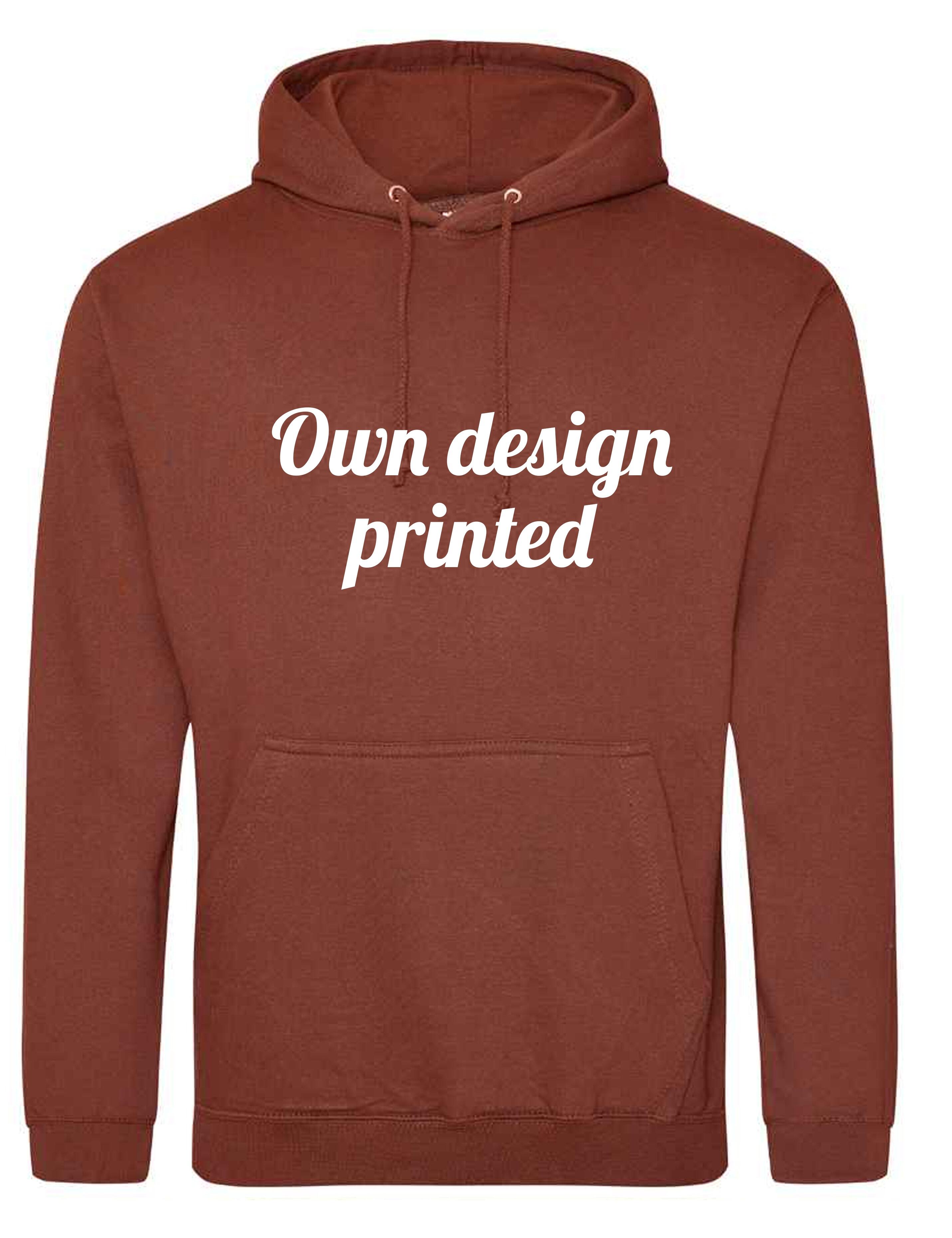 Personalised Unisex Hoodie Red Rust with print