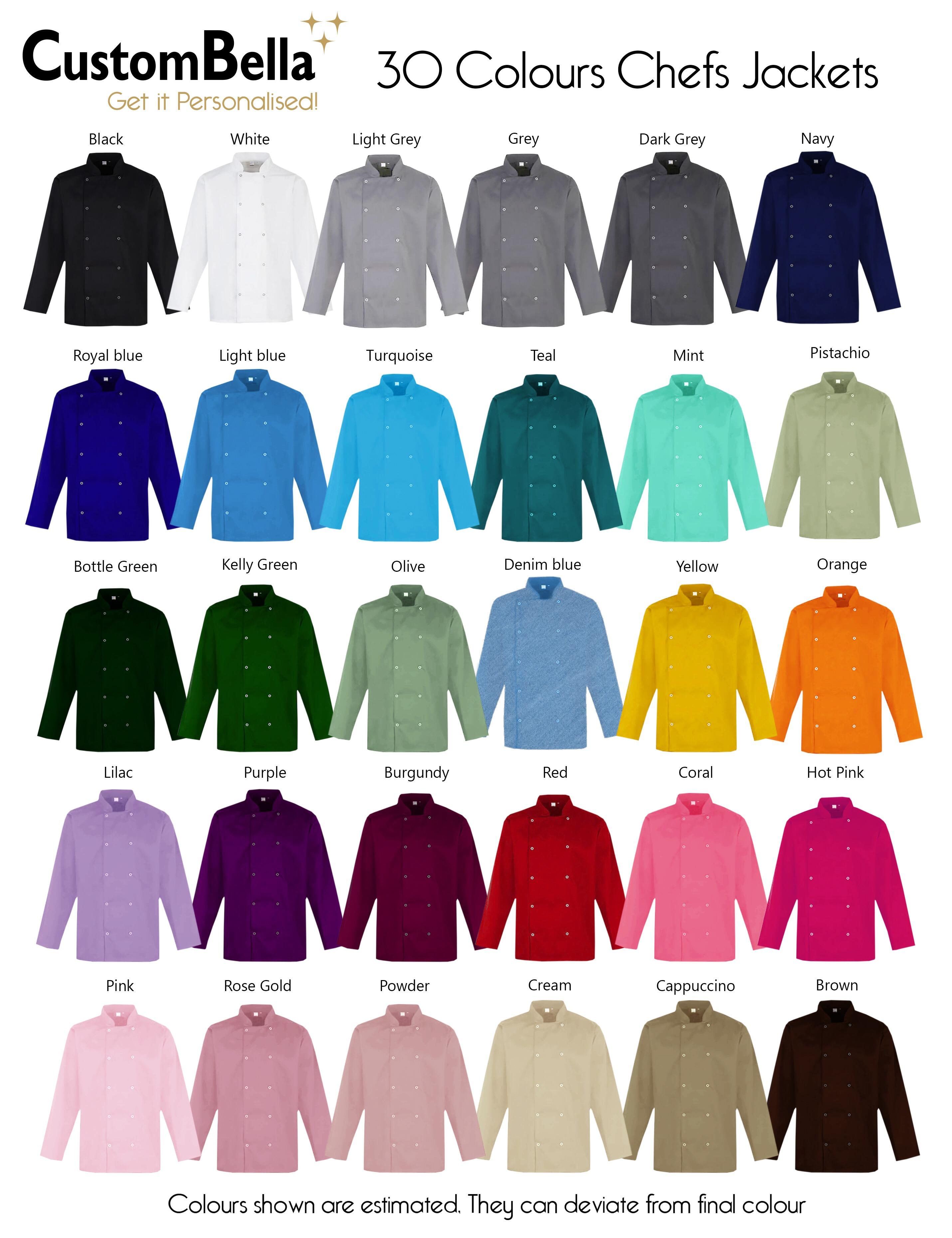 Custom Long Sleeve Chef's Jacket mint with print