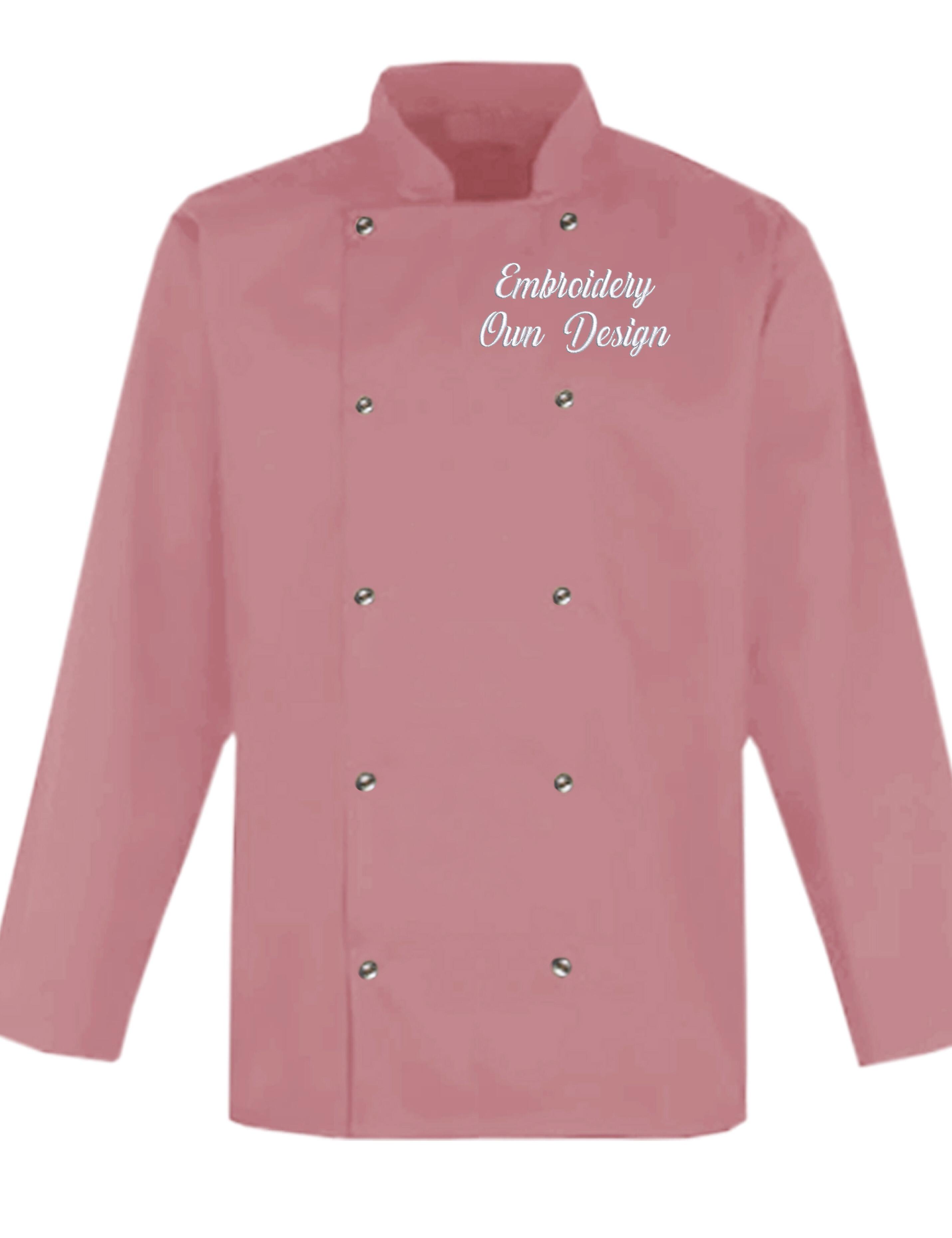 Personalised Long Sleeve Chef's Jackeet rose gold with embroidery