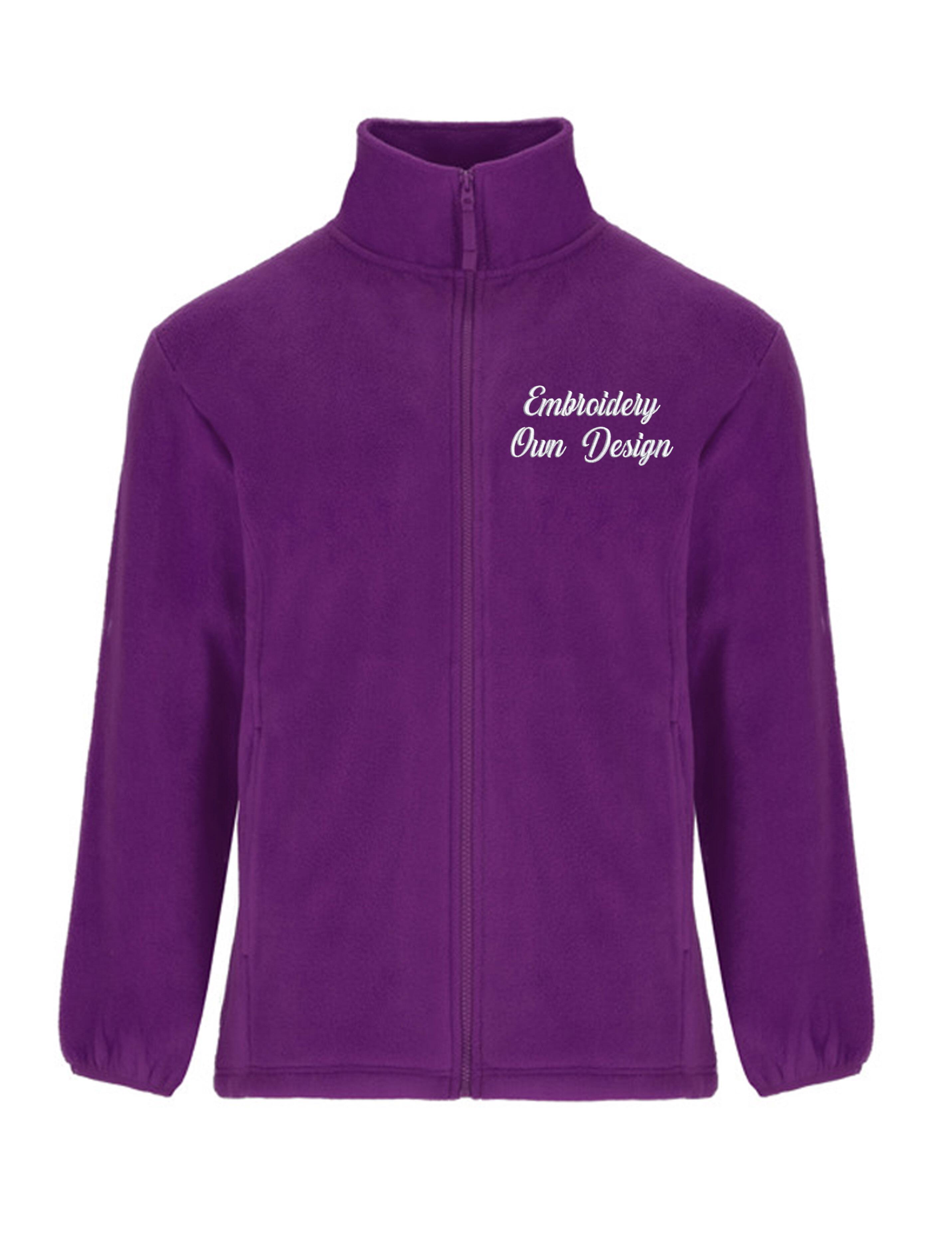 Personalised Kids Fleece Jacket with embroidery Purple