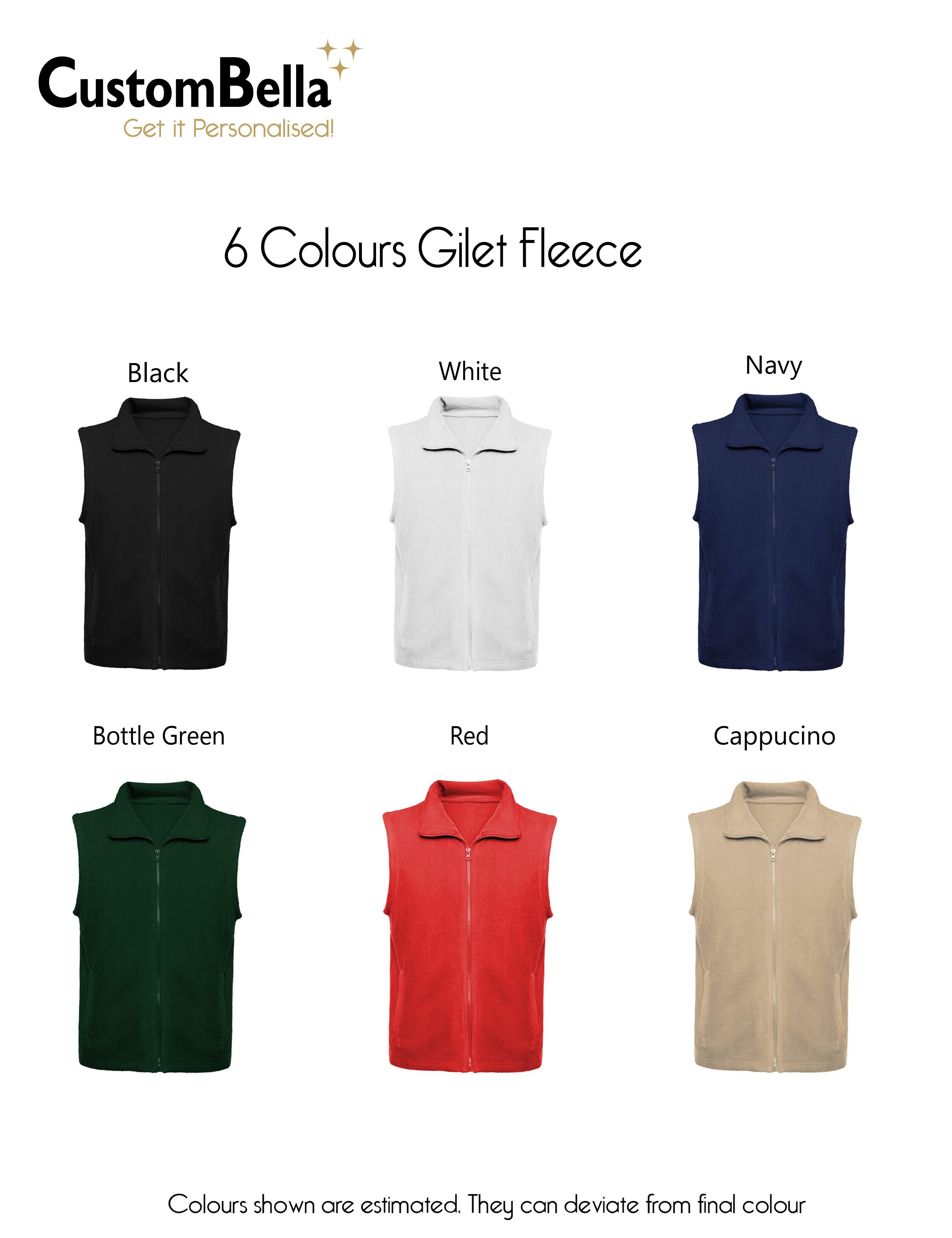 Custom Fleece Gilet with Embroidery Cappuccino