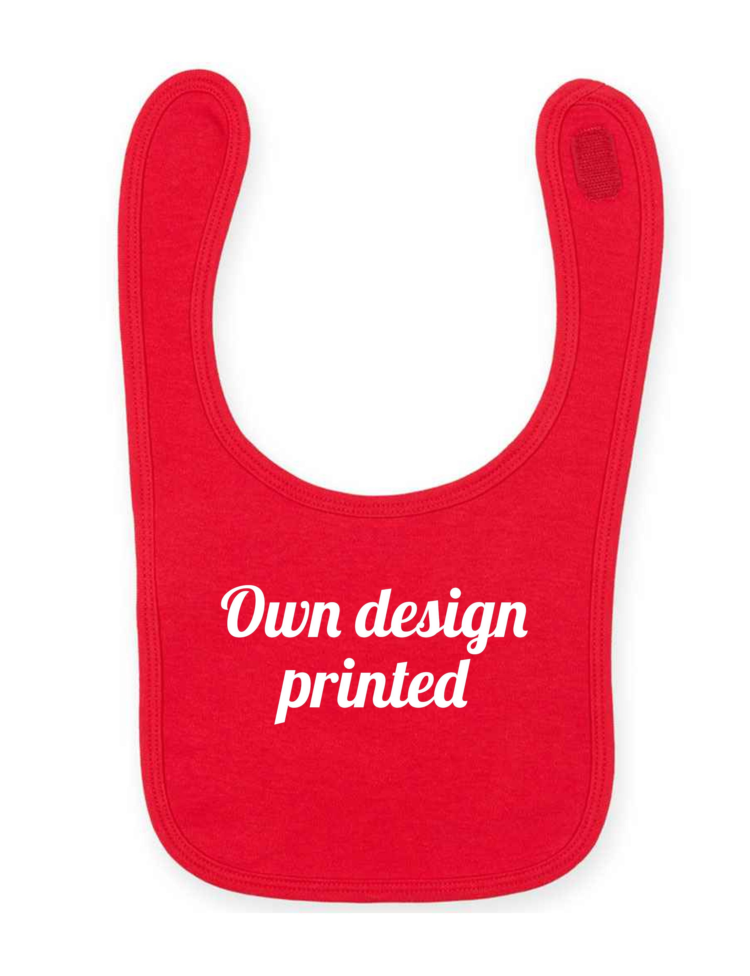 Personalised Babies Bib Red with Print