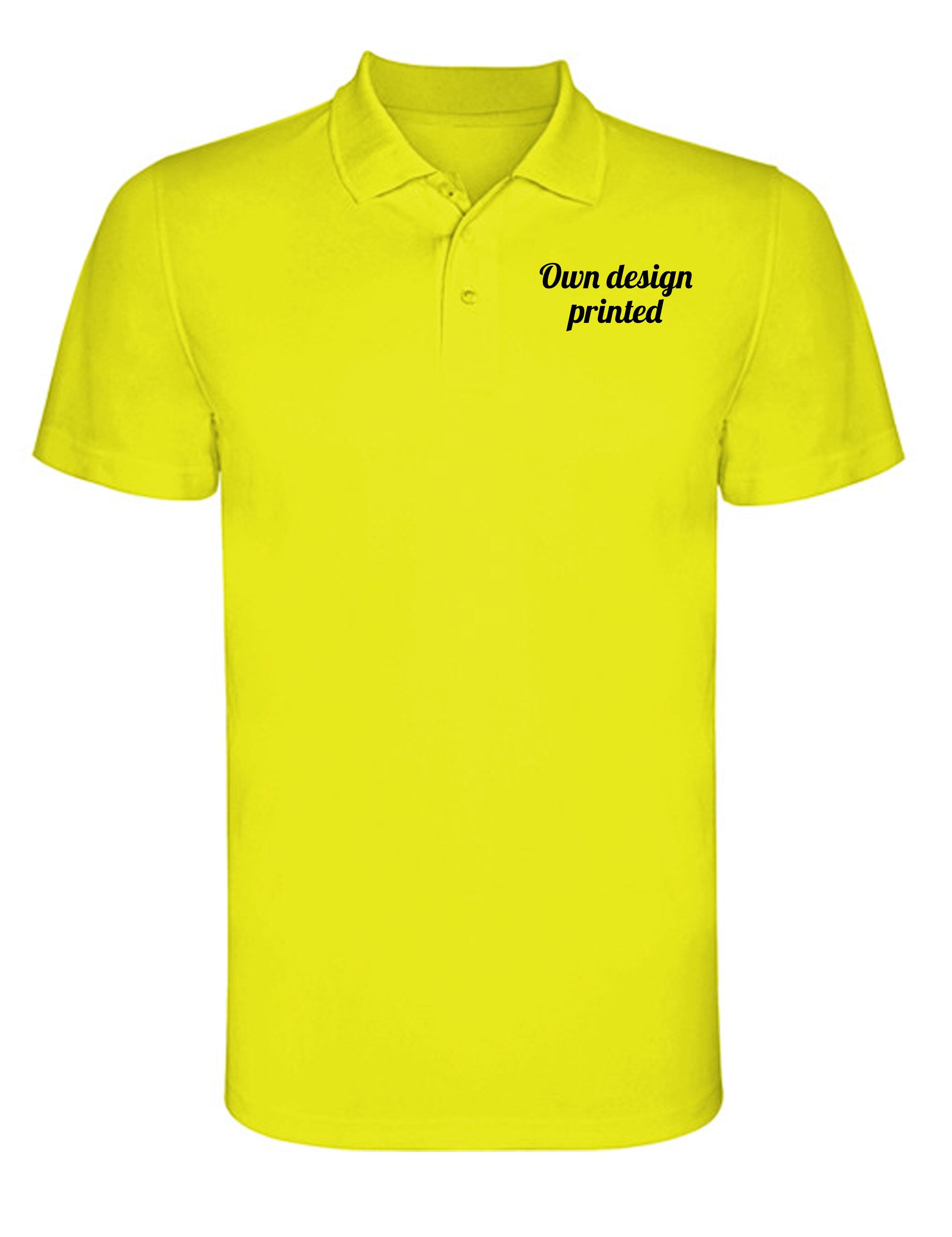 Personalised Printed Dri-FIT Short Sleeve Polo Shirt Neon Yellow