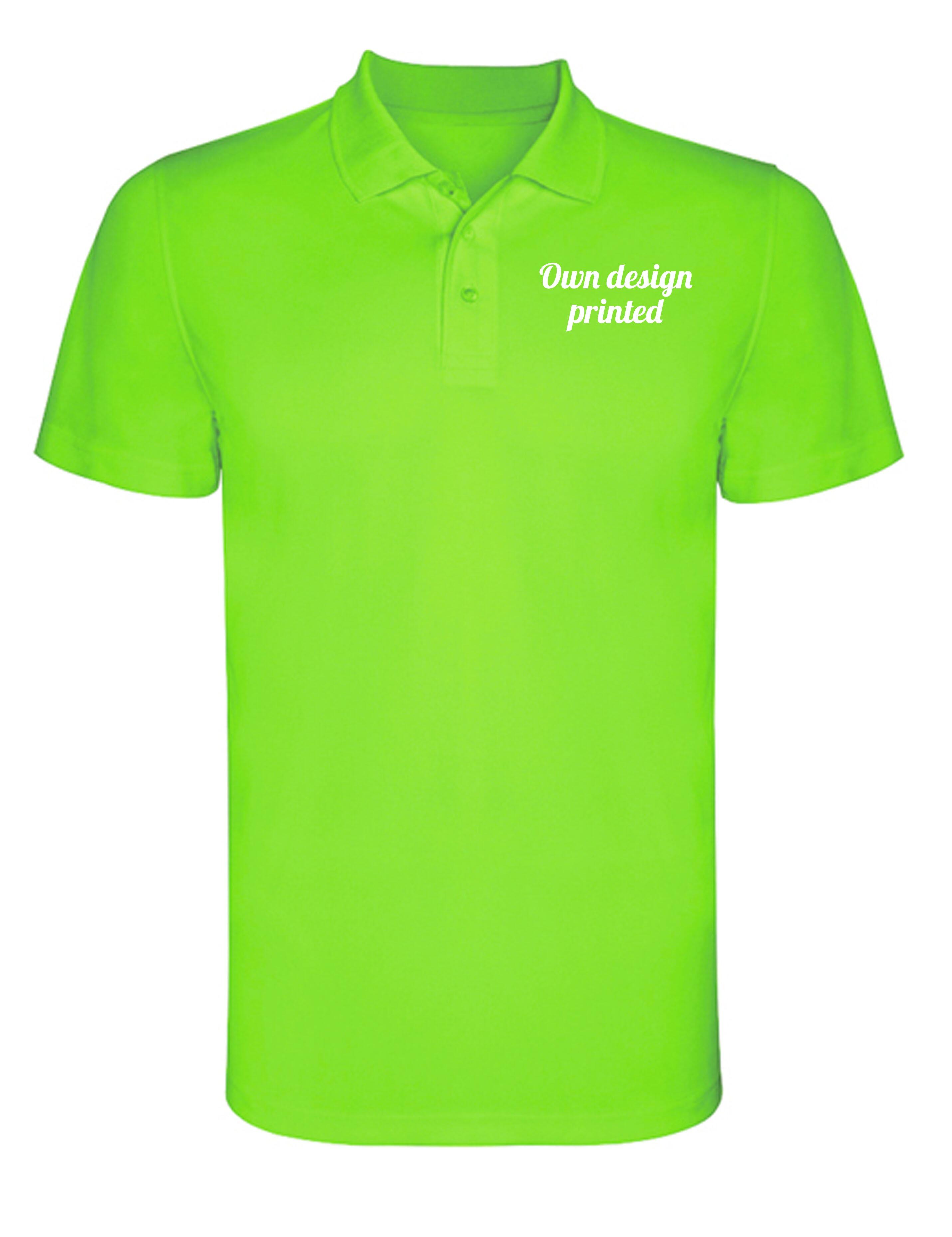 Personalised Dri-FIT Short Sleeve Polo Shirt with Print lime