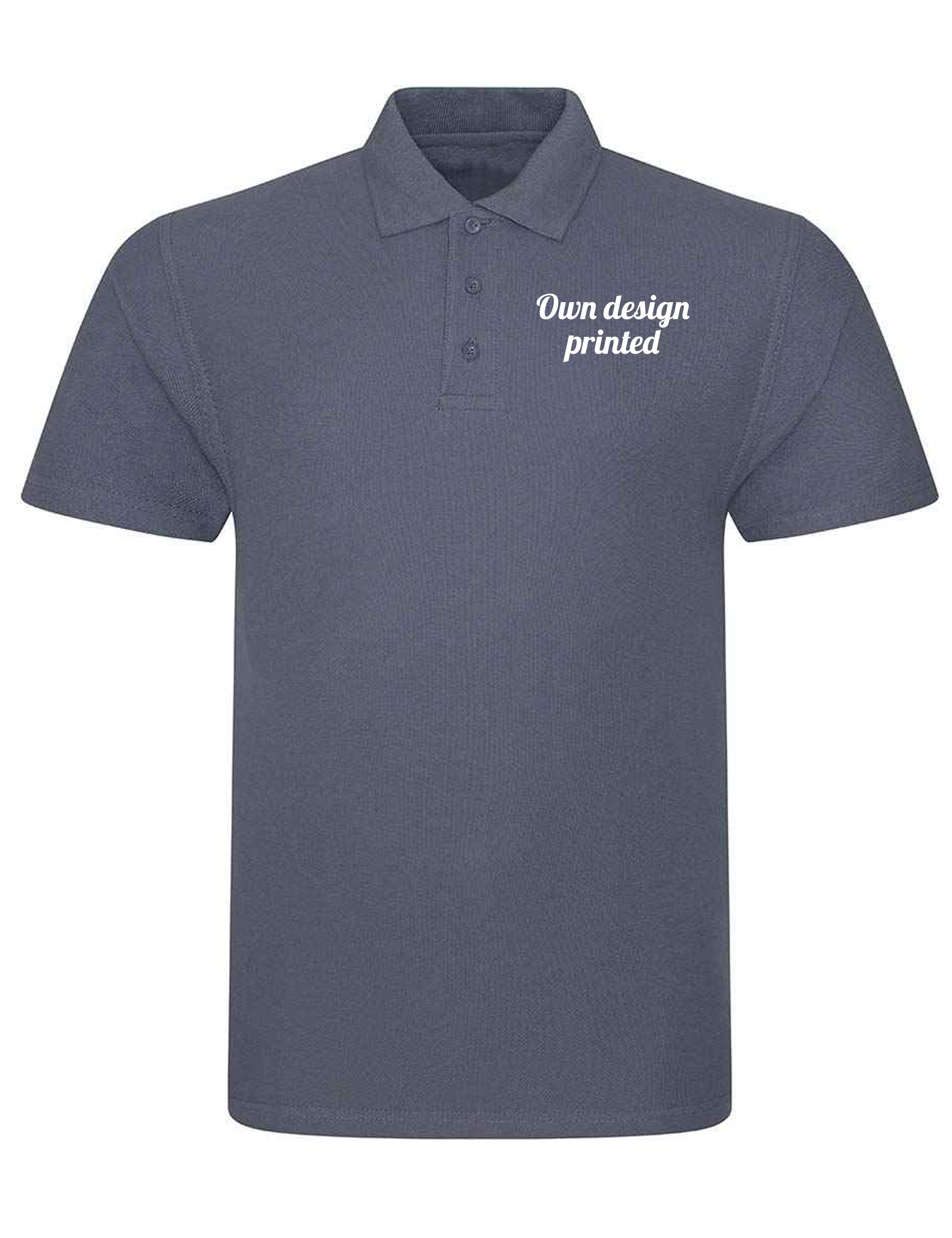 Personalised Plus Size Polo Shirt with print Dark Grey