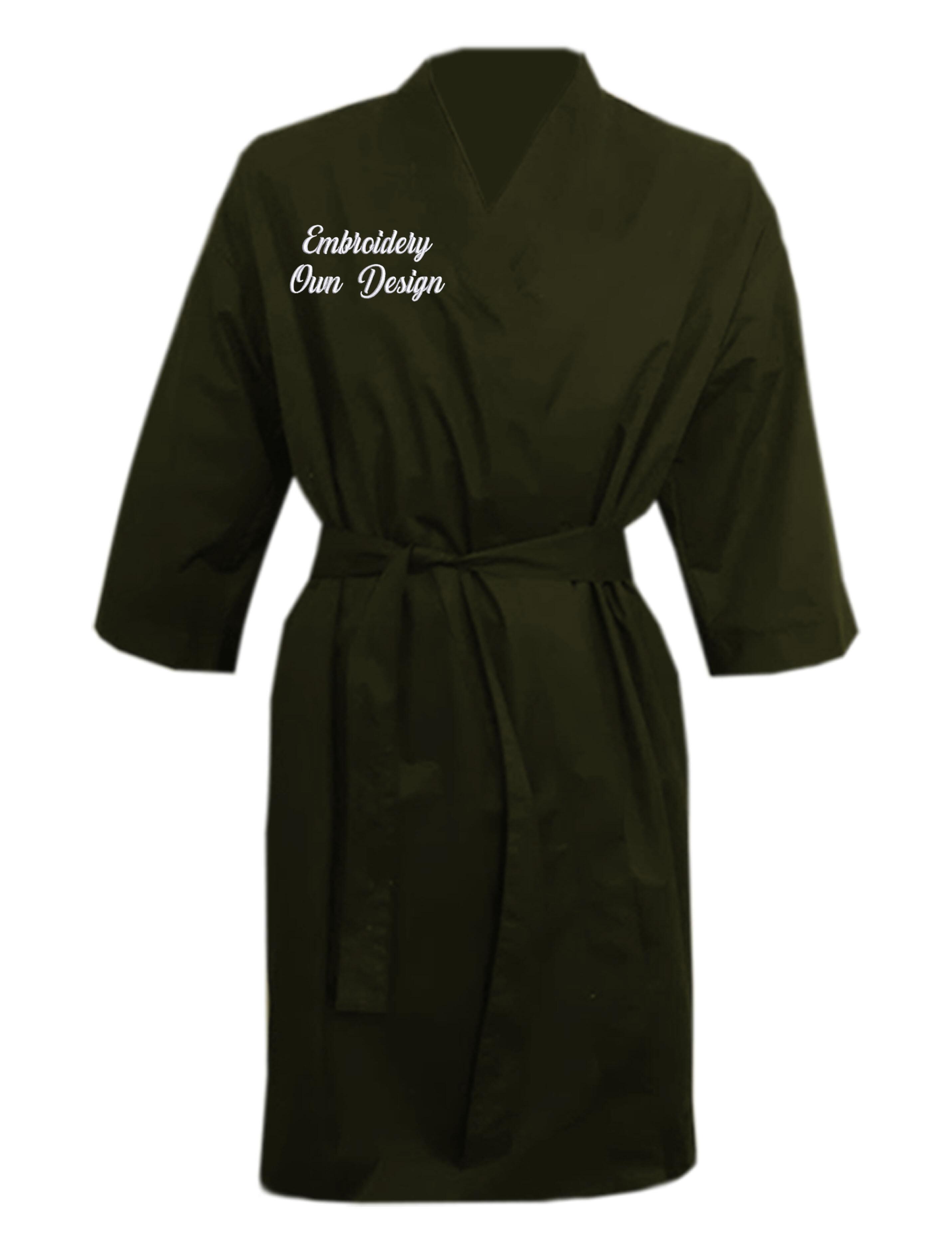 Custom Hairdressing kimono robe with embroidery vintage green