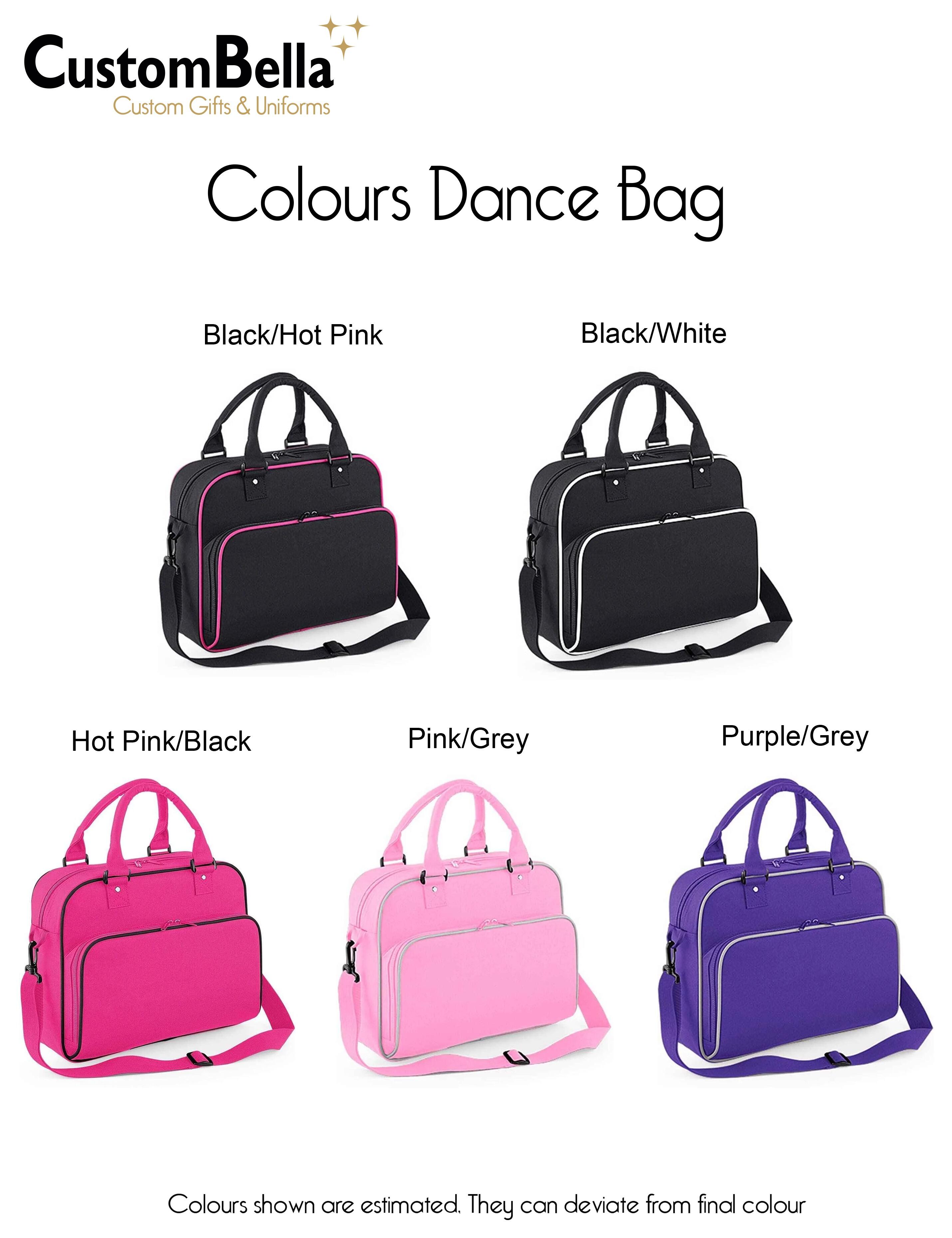 Custom Embroidered Dance Bag Pink/grey with logo