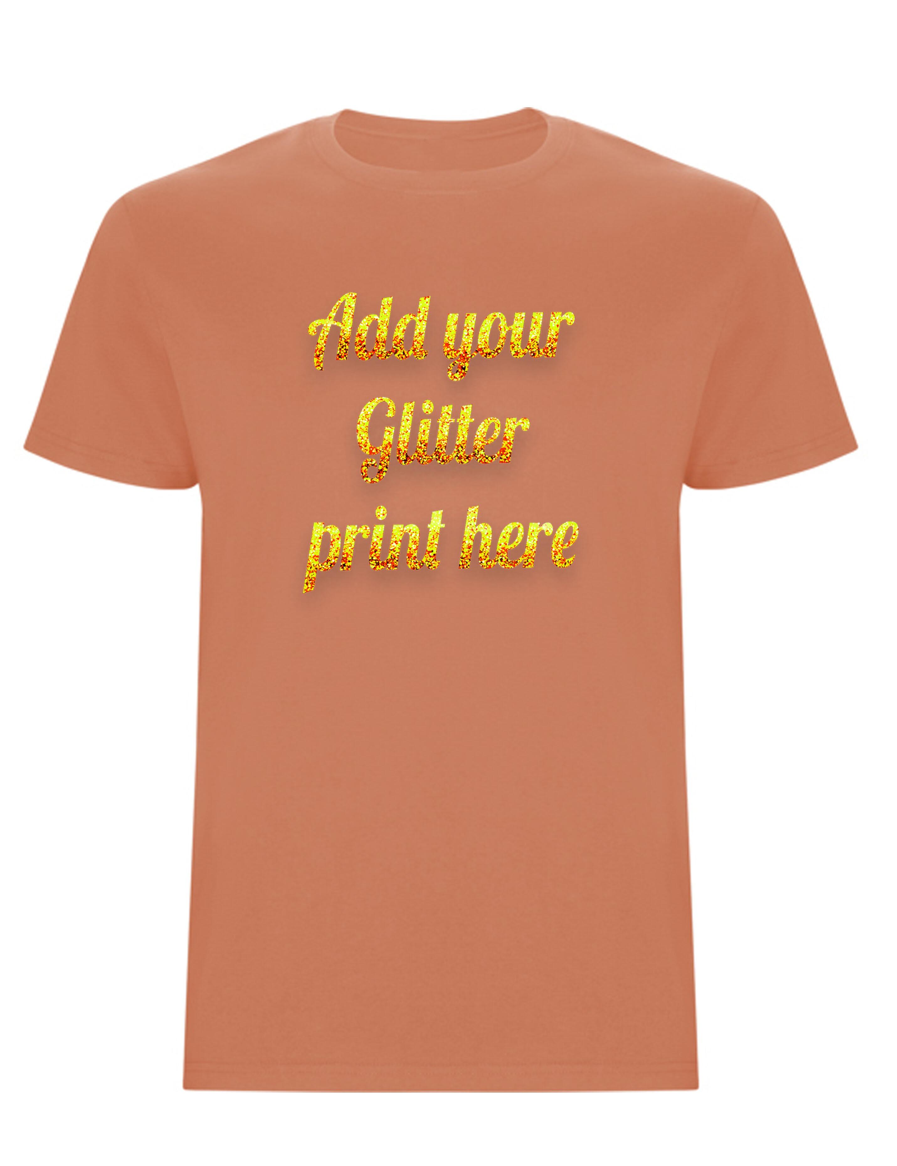 Custom Heavyweight Kids T-Shirt Terracotta with Glitter Print